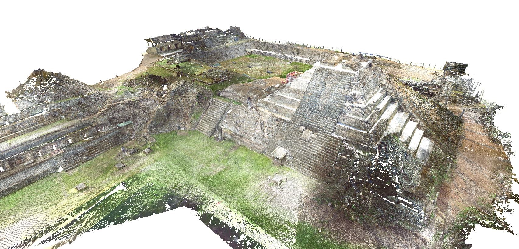 Digital model or aerial view of ancient Maya architecture